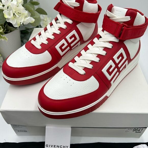 Men’s Givenchy high top pebble,grain  Leather sneakers, size 45 made in Portugal - Picture 11 of 12